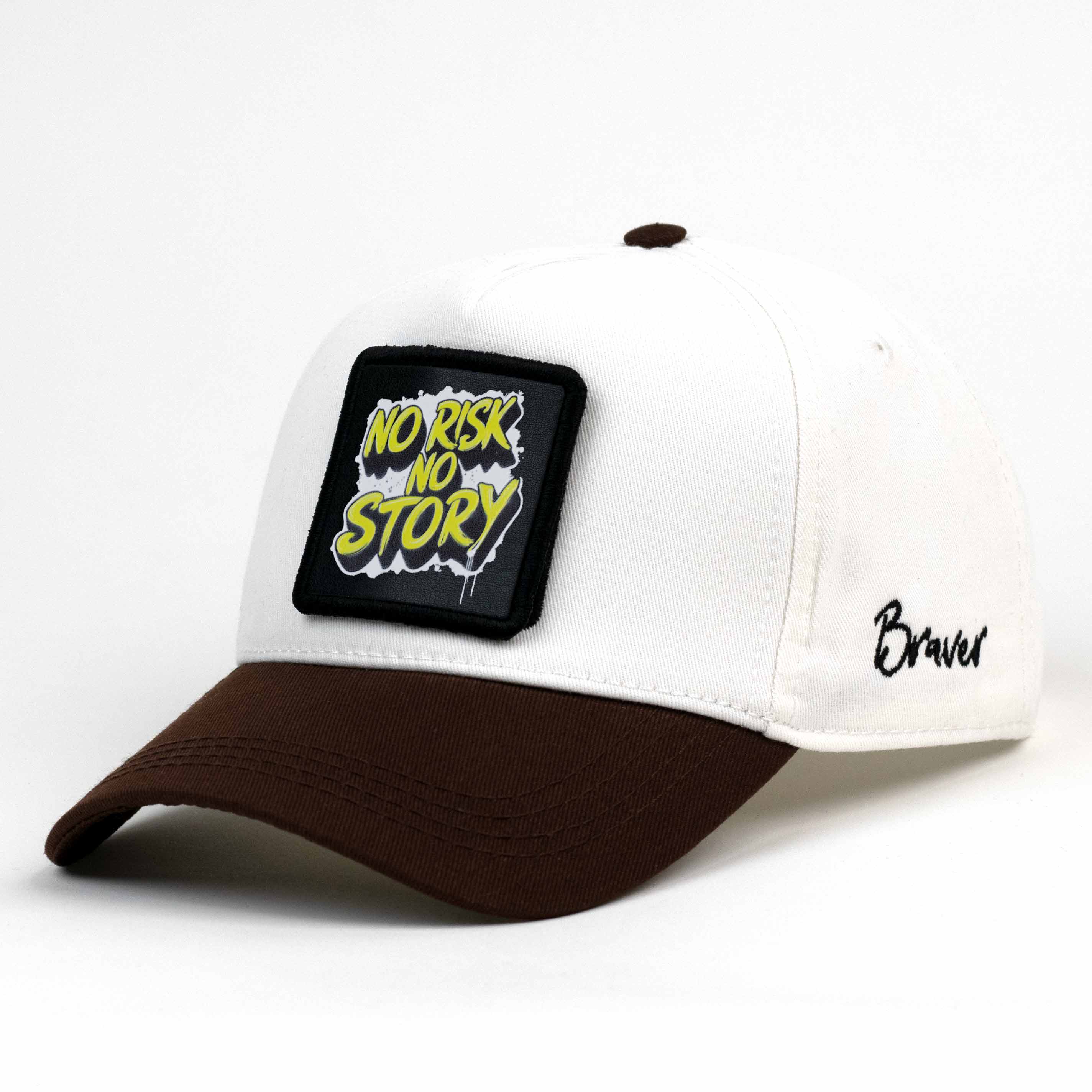 No Risk No Story White/Brown Cap
