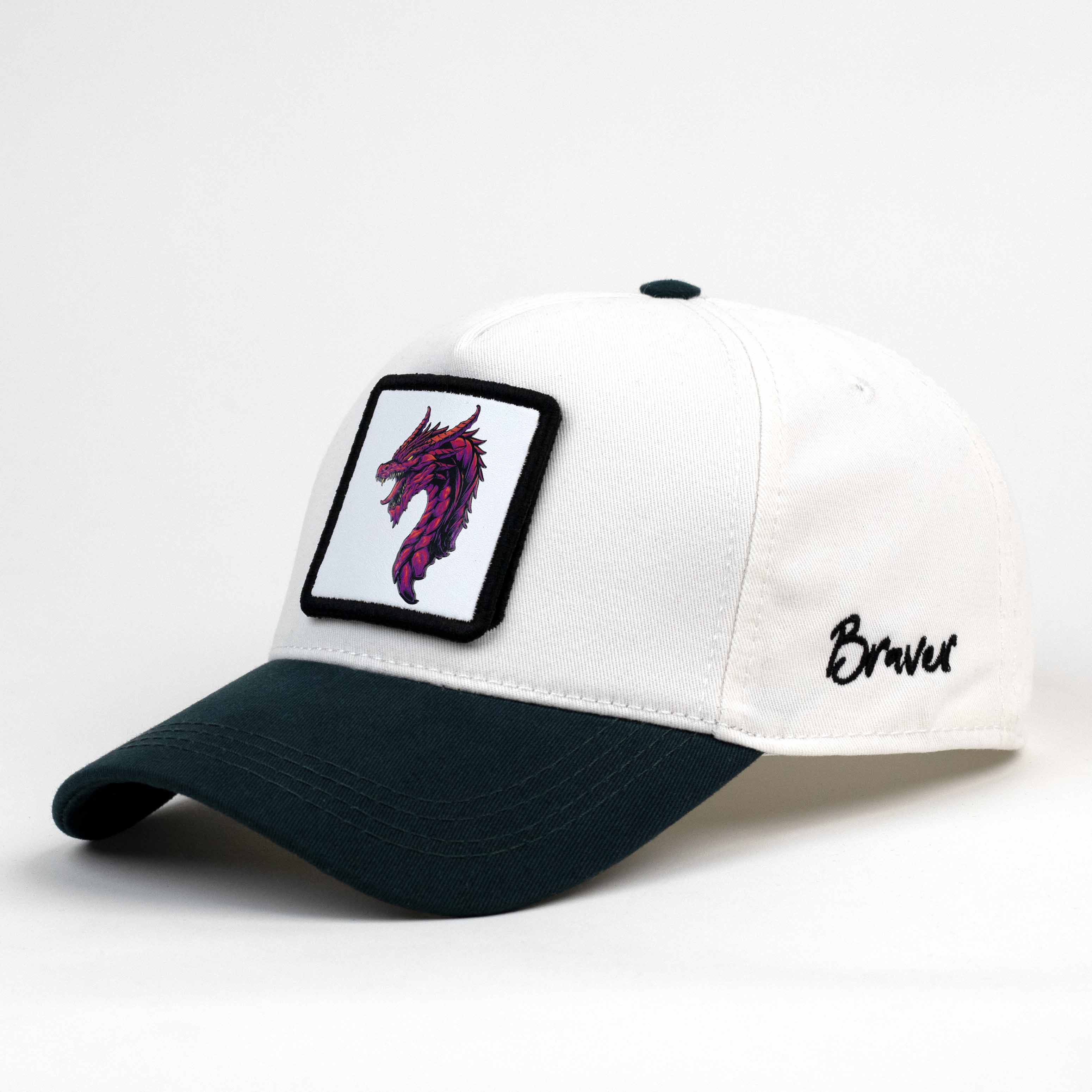 Dragon White/Teal Cap