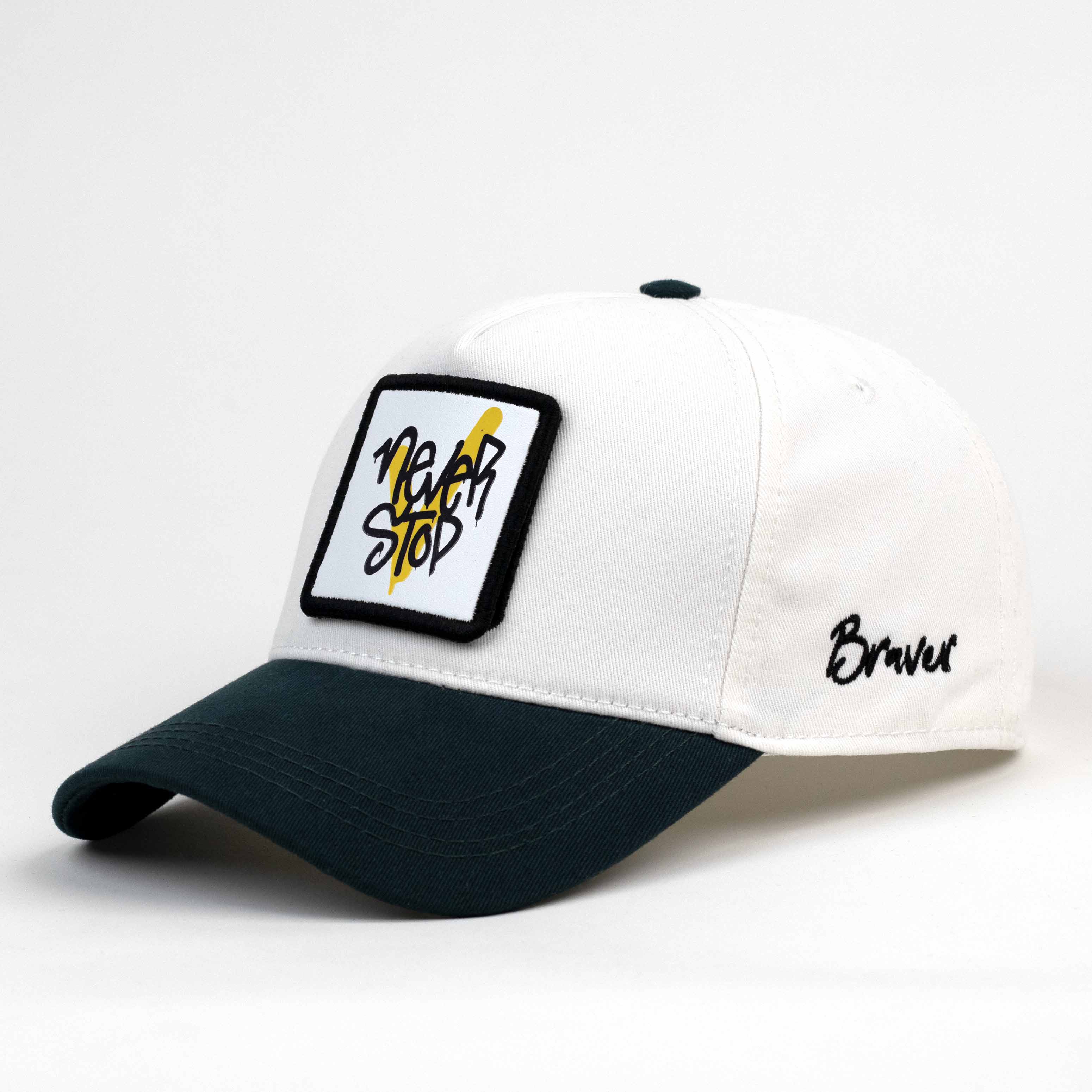 Never Stop White/Teal Cap