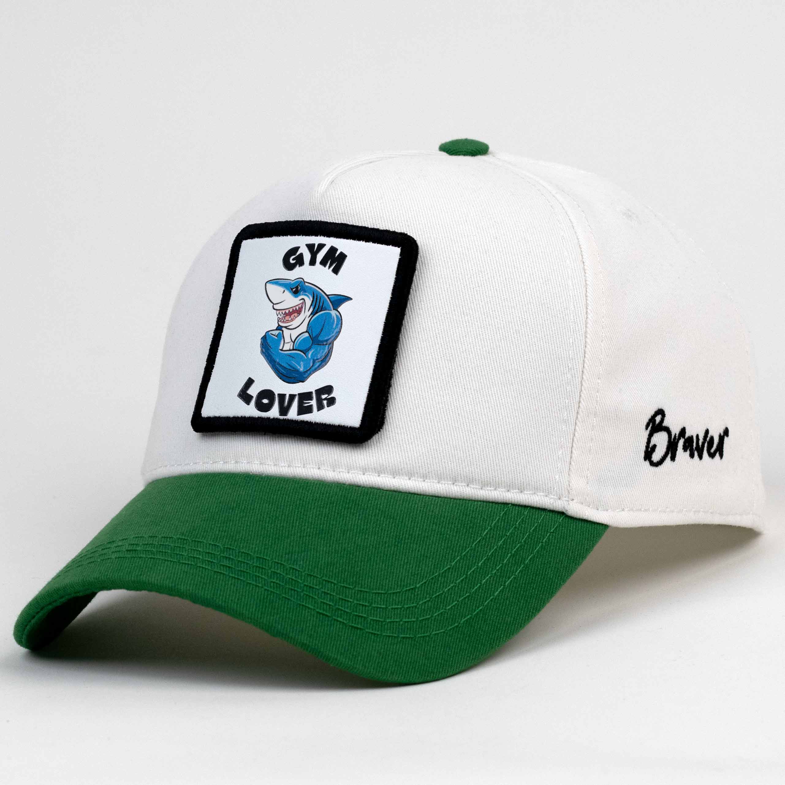 Gym Lover White/Green Cap