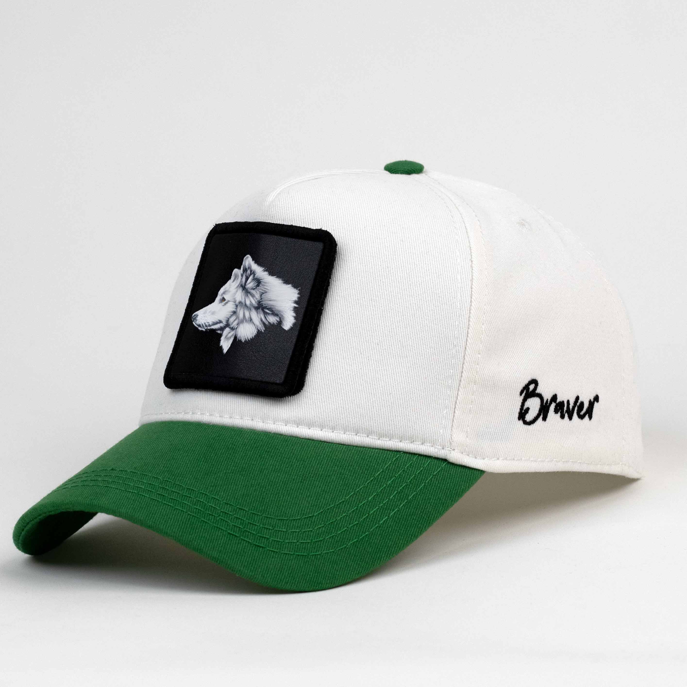 Lone Wolf White/Green Cap