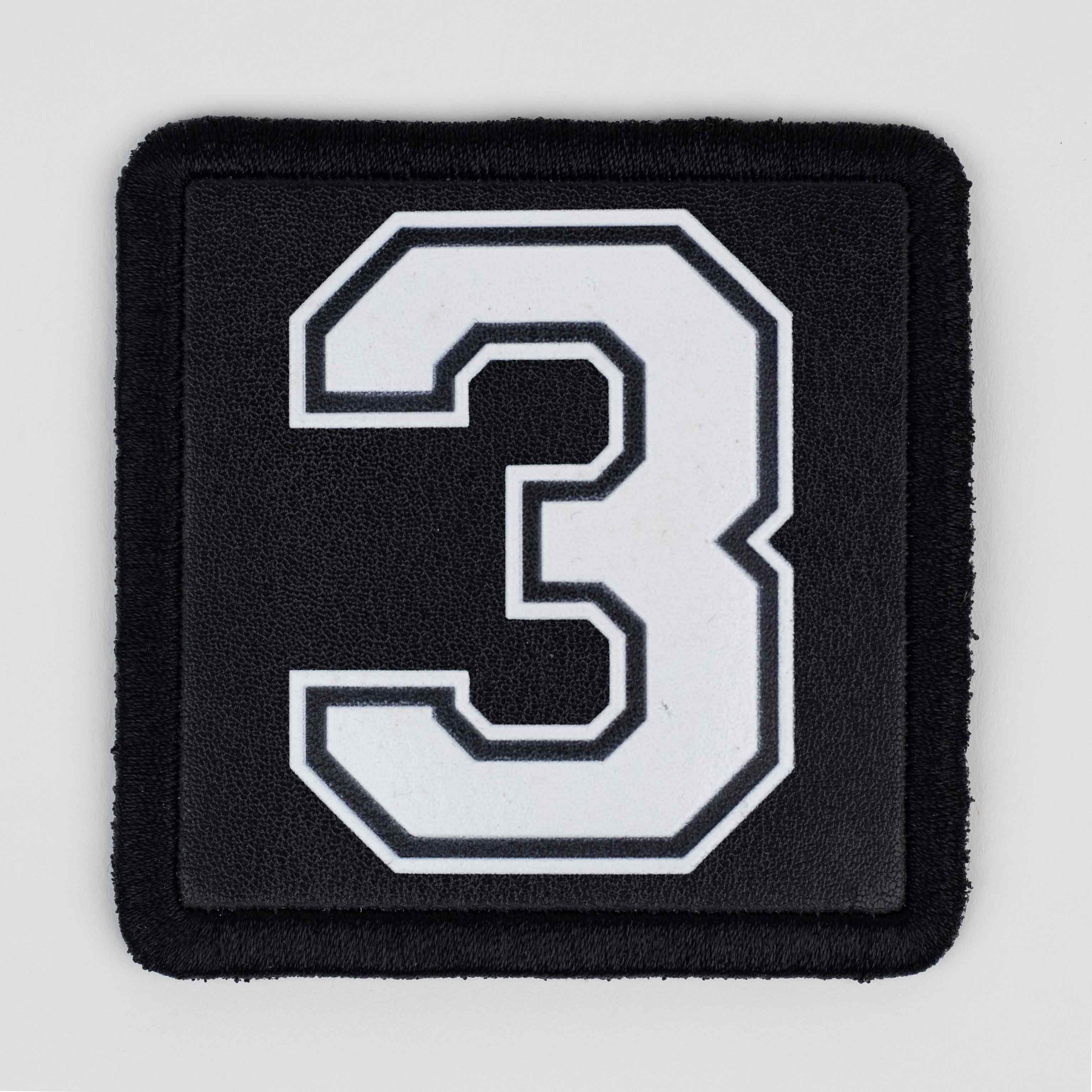 Number Series - Number 3 Black Patch