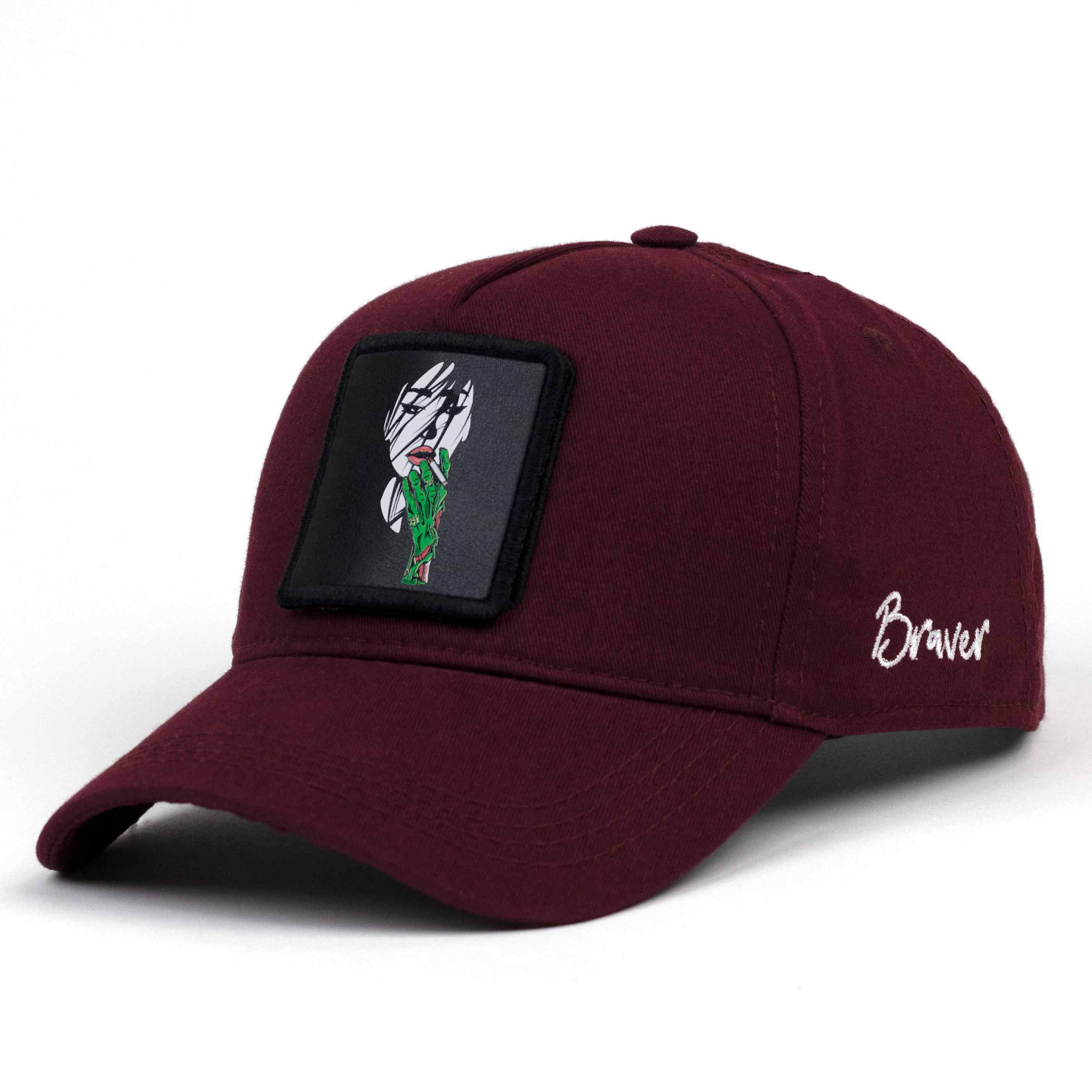 Smoking Zombie Burgundy Cap