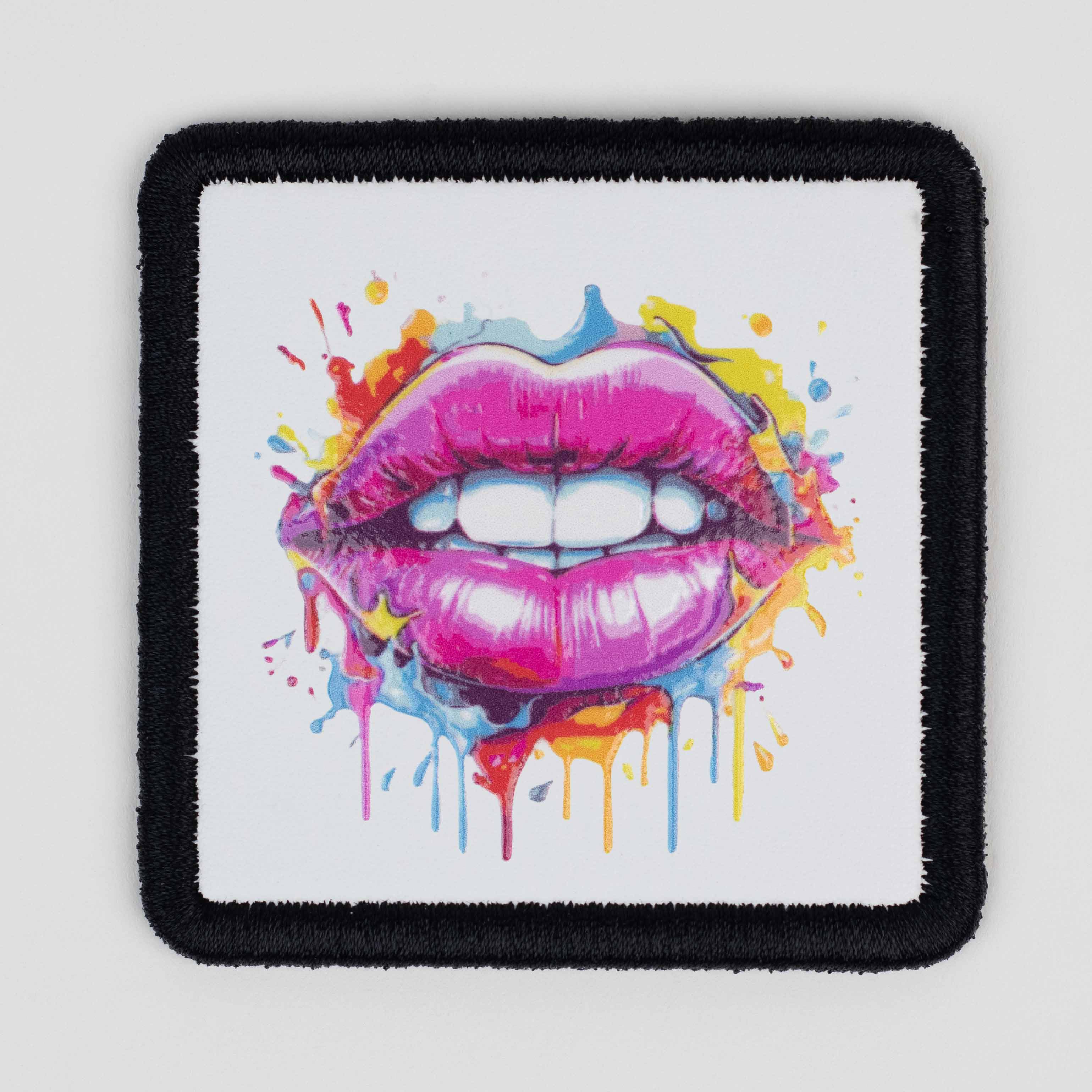 Art Series - Colorful Lips White Patch
