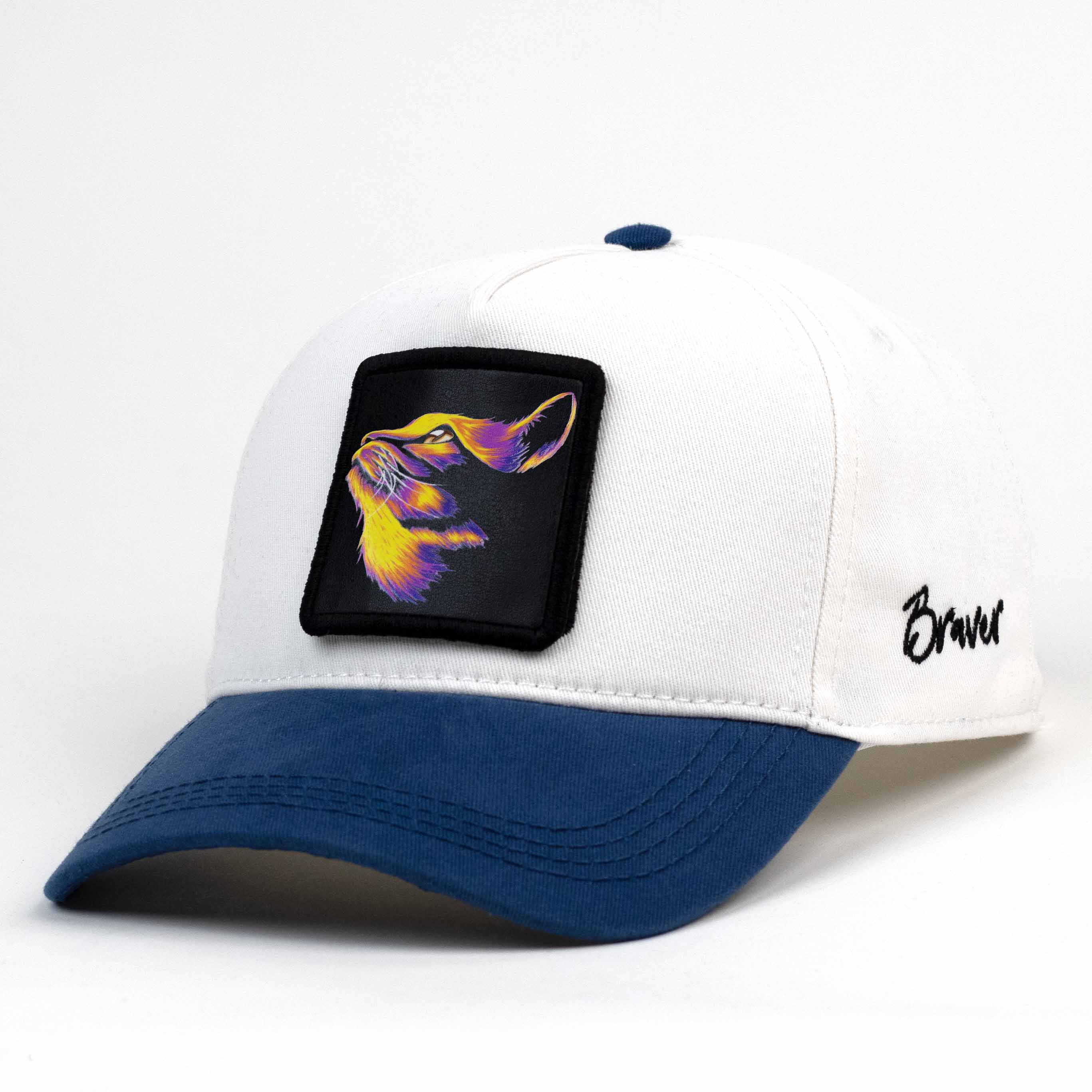 Neon Cat White/Night Blue Cap