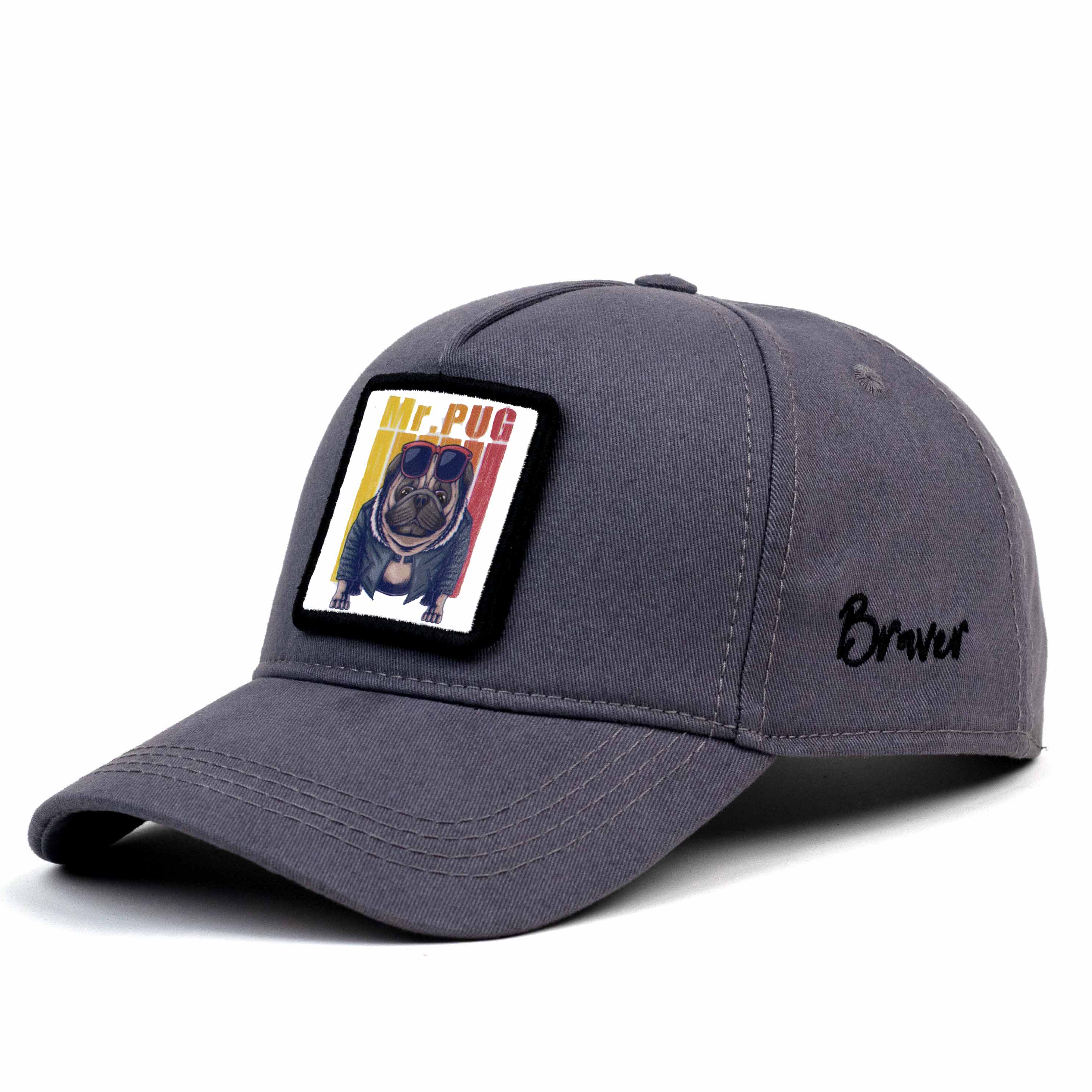 Mr Pug Gray Trucker Hat