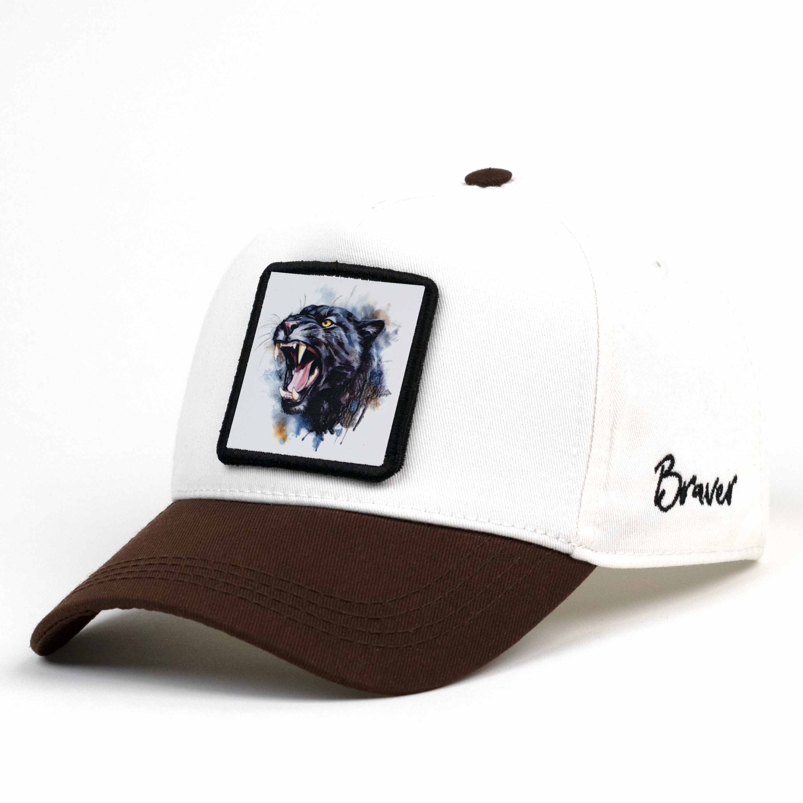 Brave Panther White/Brown Cap