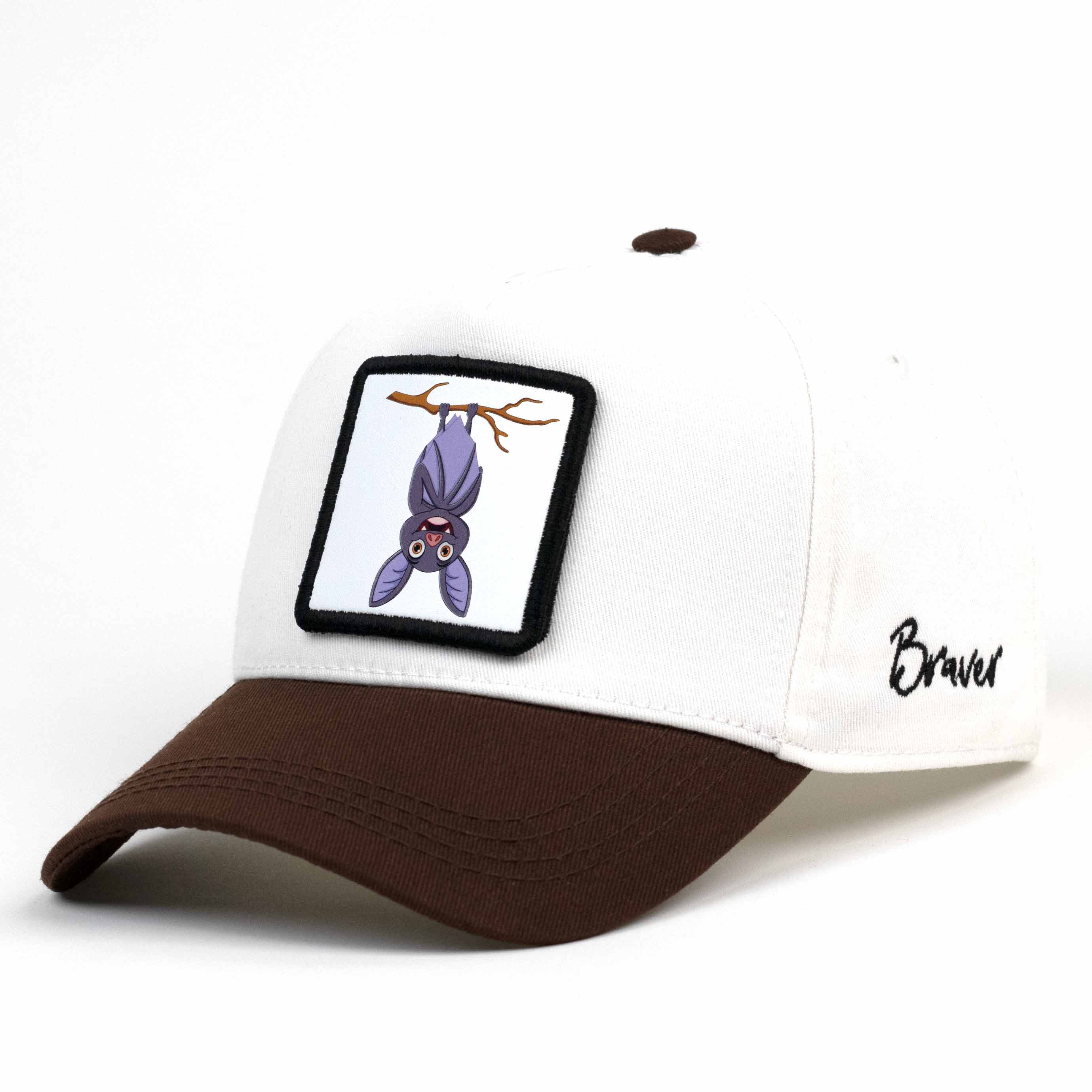Happy Bat White/Brown Cap