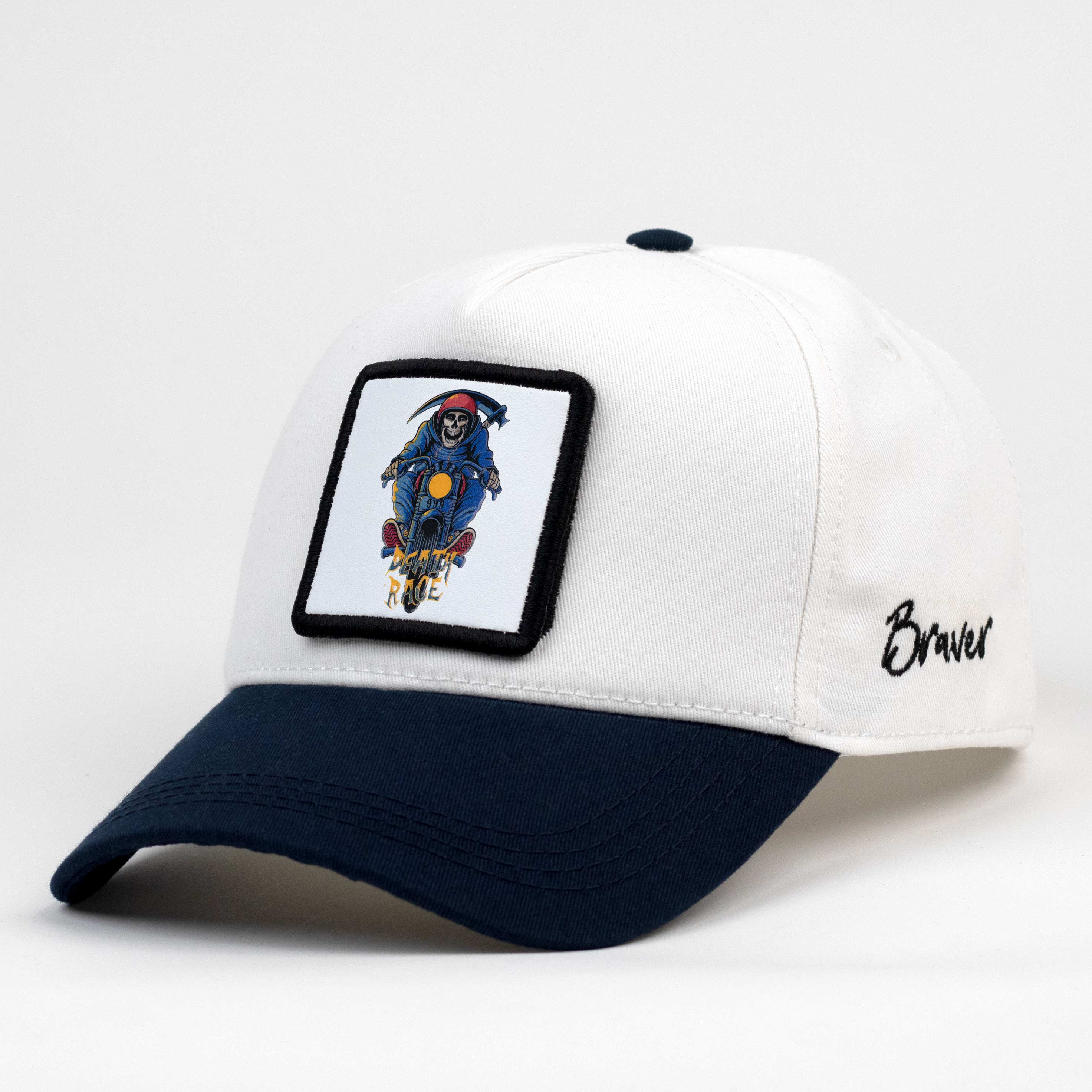 Death Race White/Navy Blue Cap