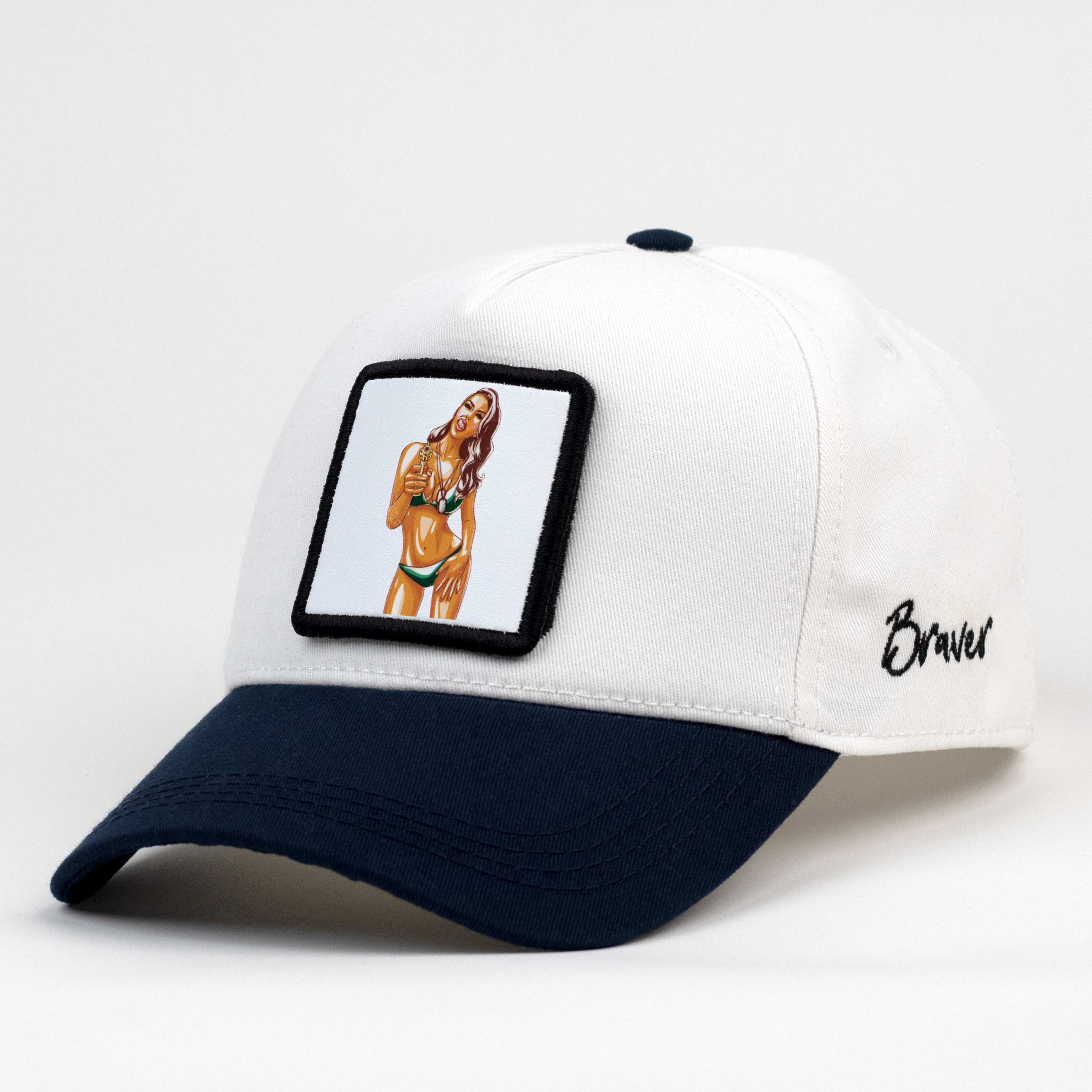 Gangsta Girl White/Navy Blue Cap