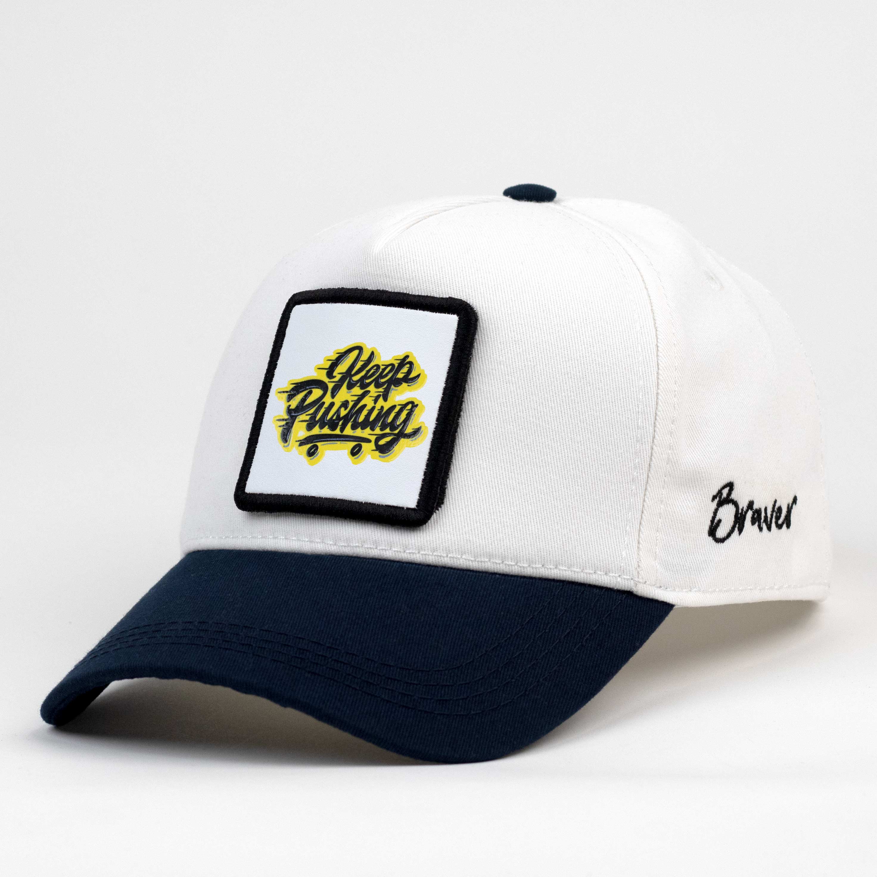 Keep Pushing White/Navy Blue Cap